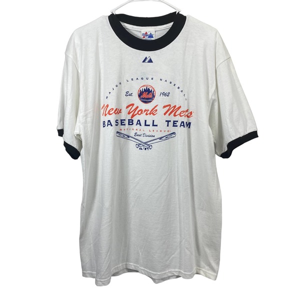 Majestic Other - NWT MLB NY Mets Baseball Team Tshirt Shirt Top White Mens Size Large Majestic